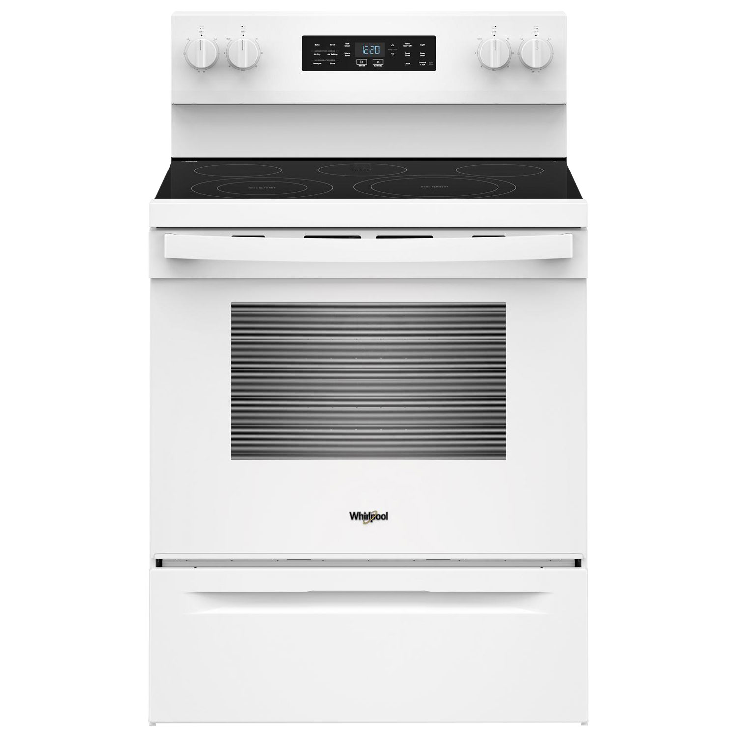 Cuisinière électrique autonome à surface lisse à 5 éléments 5,3 pi³ 30 po de Whirlpool - Blanc