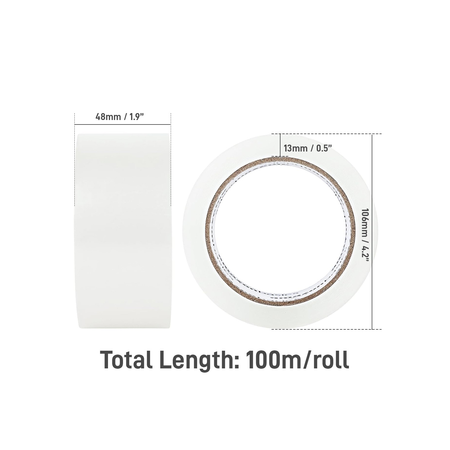 IMGadgets Clear Packaging Tape 48 rolls | 48mmx100m Heavy-Duty Roll | Strong Adhesive with Propanoic Acid Glue | 45 Micron, Ideal for Sealing Boxes,