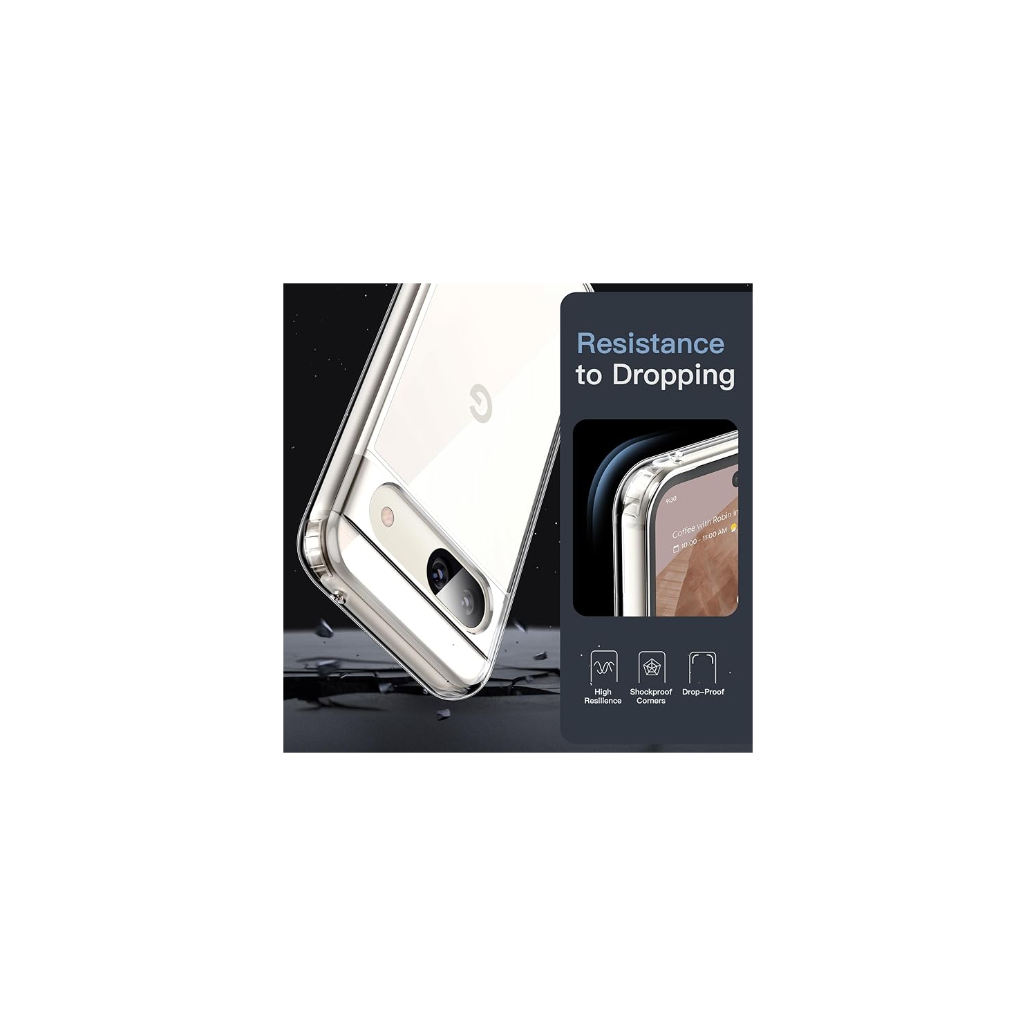 JETech Clear Case for Google Pixel 8a Phone Cover