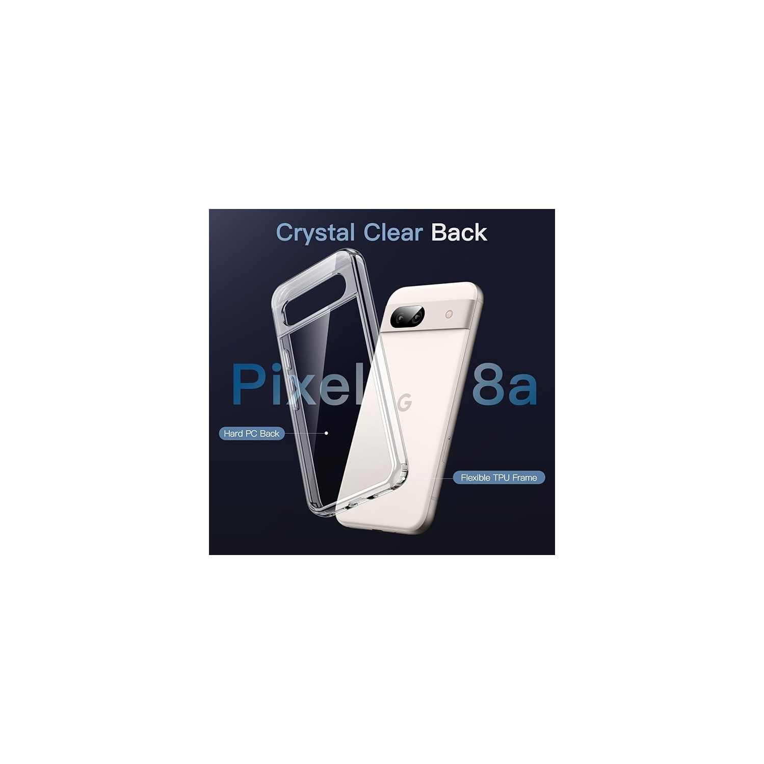 JETech Clear Case for Google Pixel 8a Phone Cover