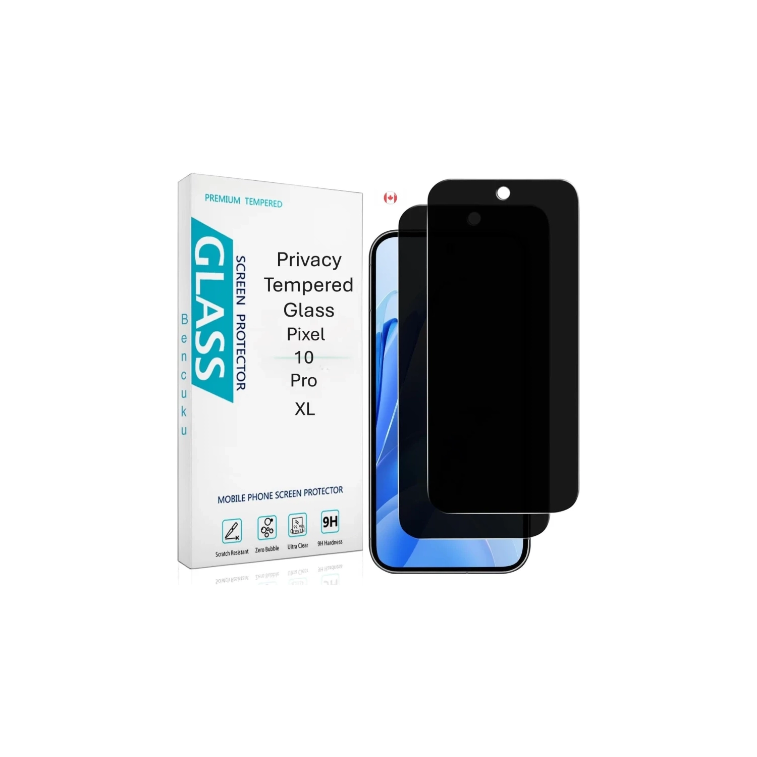 (Paquet de 2) Protecteur d'écran de confidentialité pour Google Pixel 10 Pro XL – Verre trempé espion, déverrouillage des empreintes digitales,