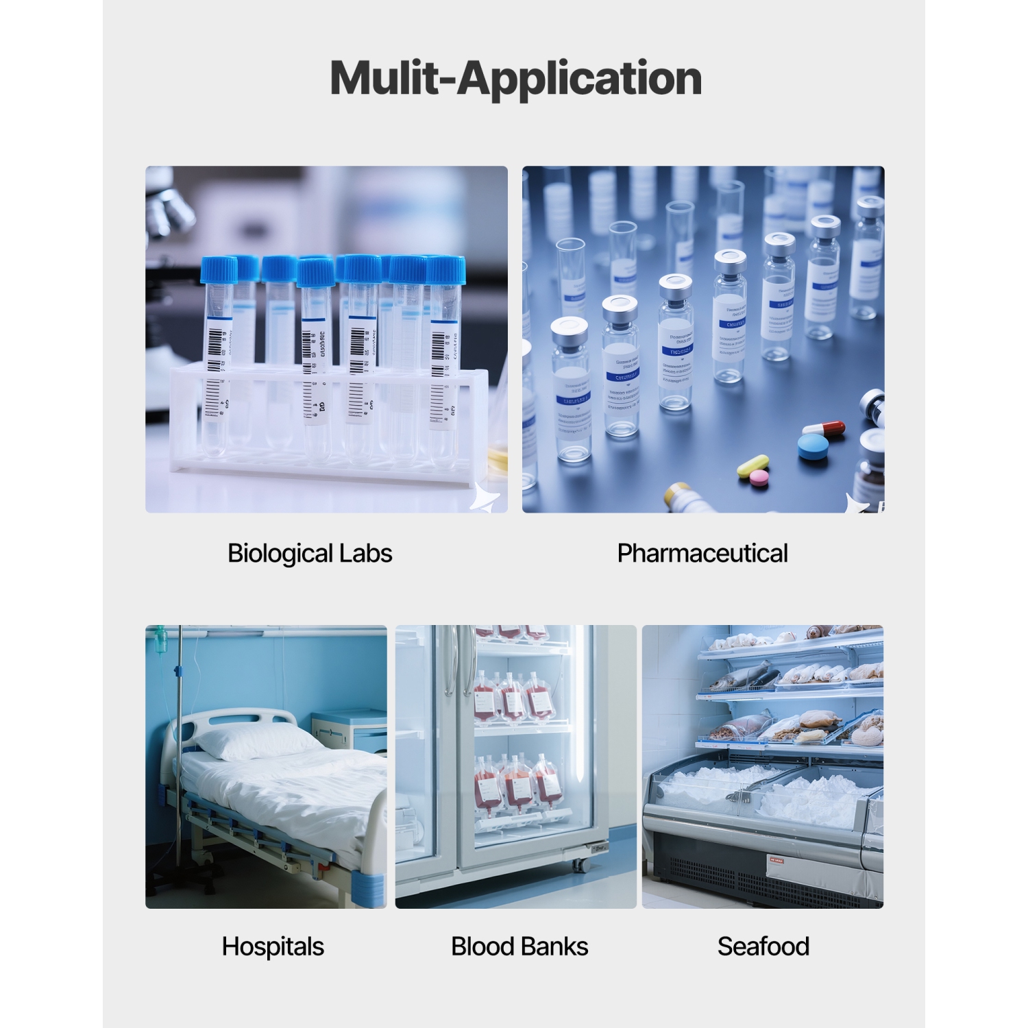 VEVOR 28 L Ultra Low Temperature Freezer, −40℉ to −123℉ Adjustable Temp Range, with Rollers and Digital Display, 304 Stainless Steel Liner, Low