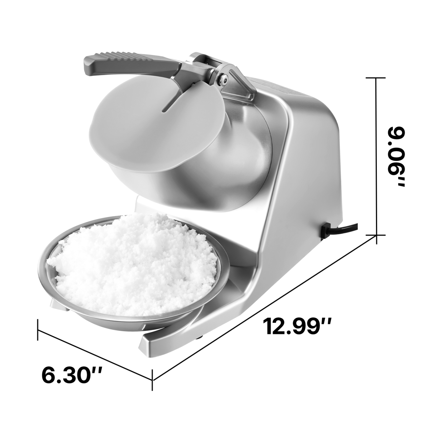 VEVOR 286lbs Per Hour Ice Crusher Machine, Electric 4 Blades Snow Cone Maker, Stainless Steel Shaved Ice Machine with Bowl and Cover, 300W 2000RPM