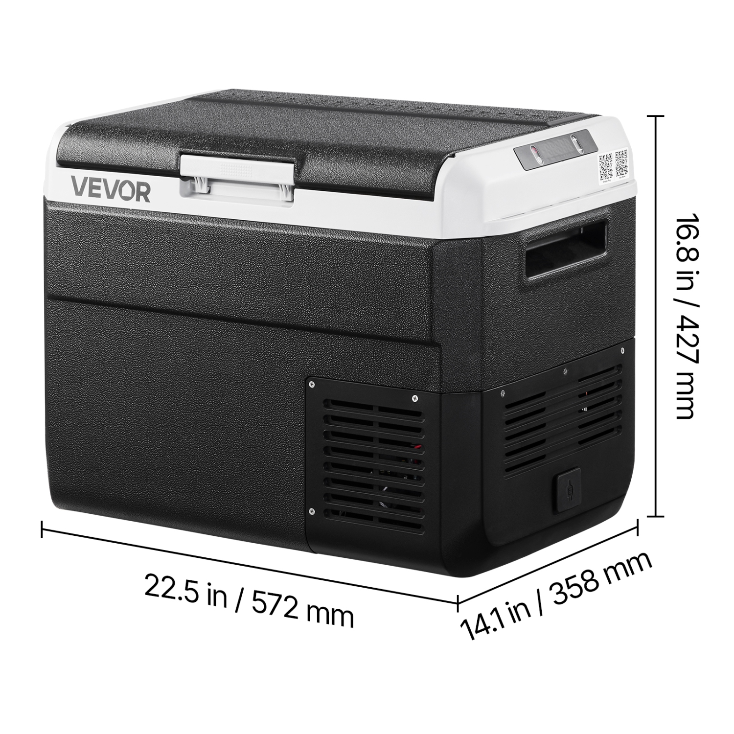 VEVOR 12 Volt Car Refrigerator, 31.7QT/30L Car Fridge, Portable Electric Cooler with -4℉~68℉ Adjustable Temperature, 12/24V DC and 100- 240V AC