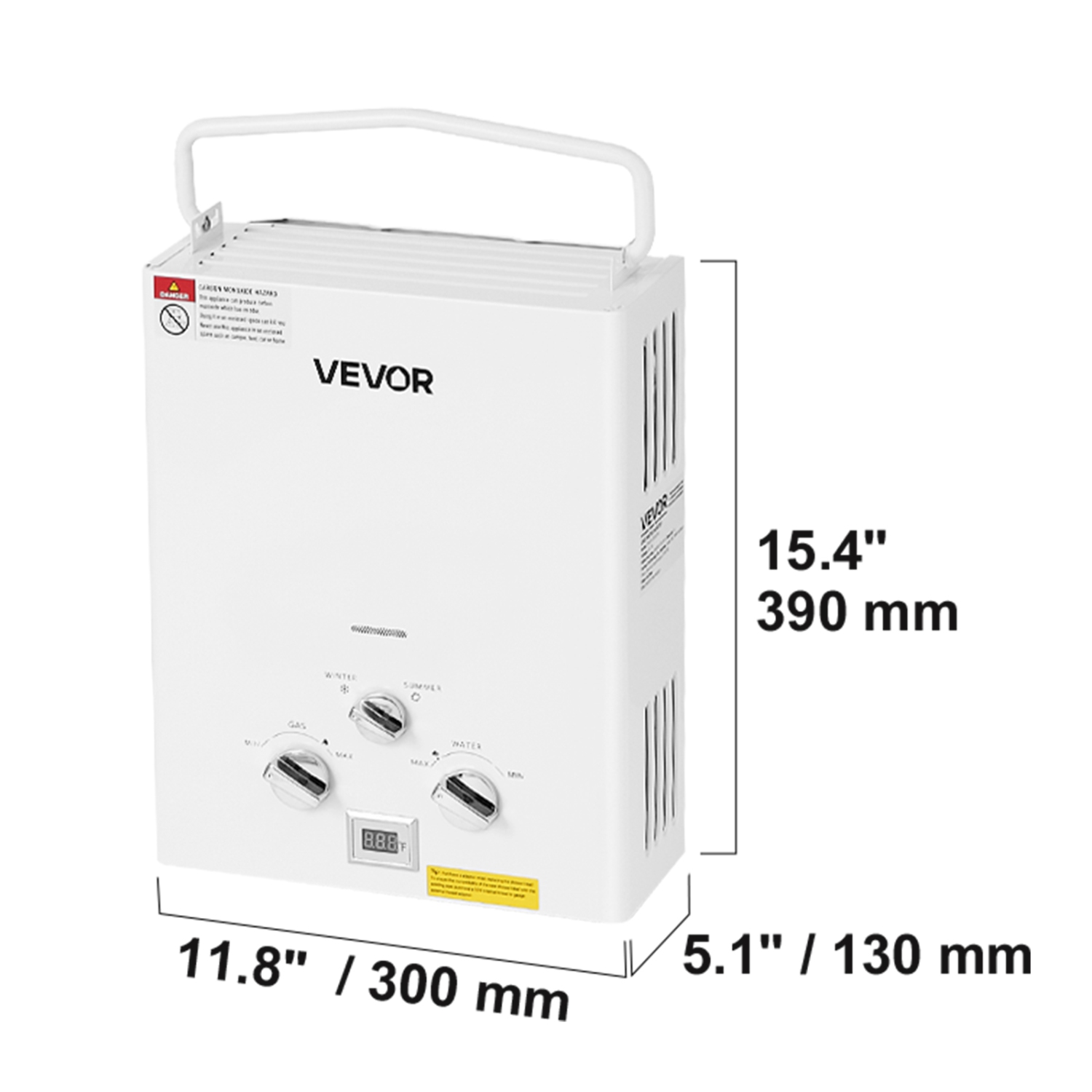 VEVOR 5L Portable Propane Water Heater, Tankless Outdoor Water Heater, 34000 BTU 1.32 GPM Instant Hot Water, with Accessory Set + Regulator +Water