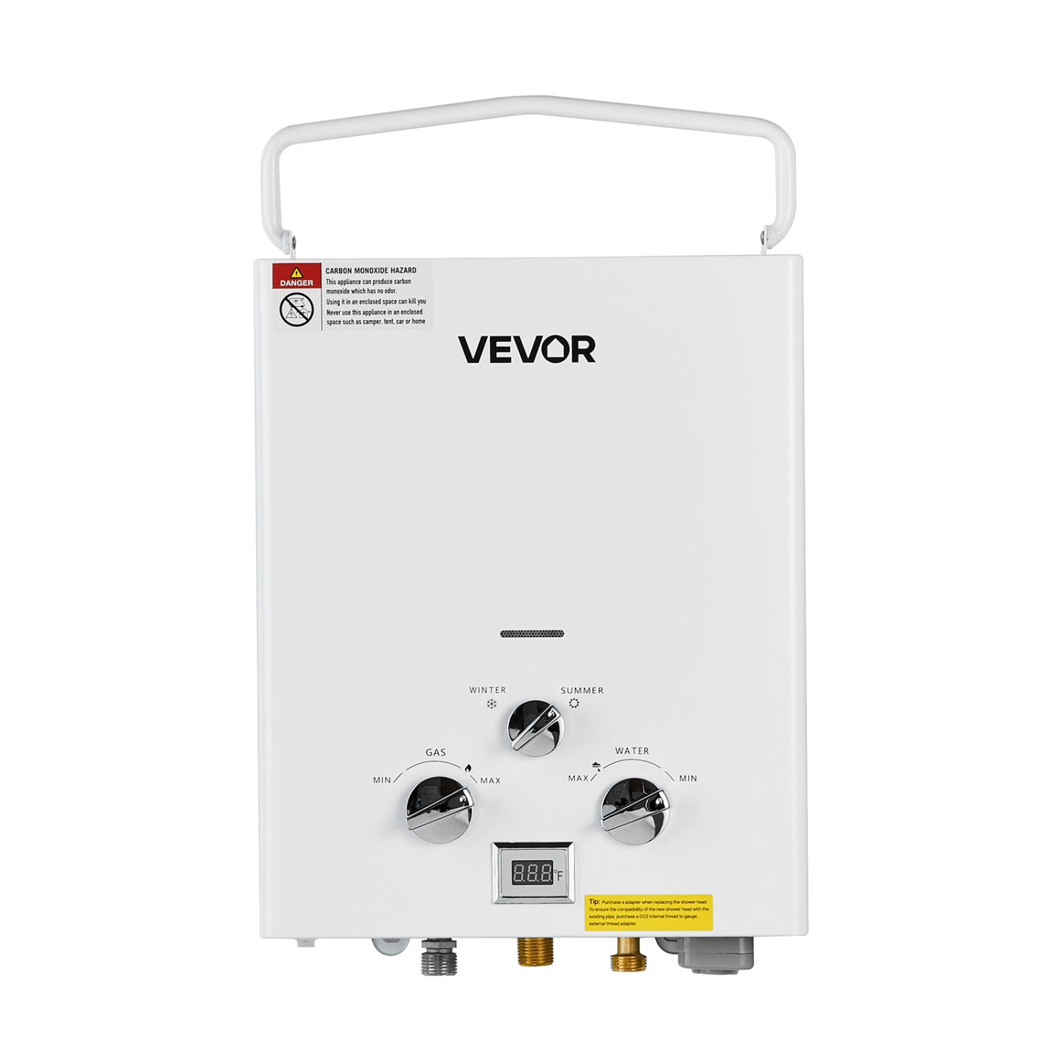 VEVOR 5L Portable Propane Water Heater, Tankless Outdoor Water Heater, 34000 BTU 1.32 GPM Instant Hot Water, with Accessory Set + Regulator +Water