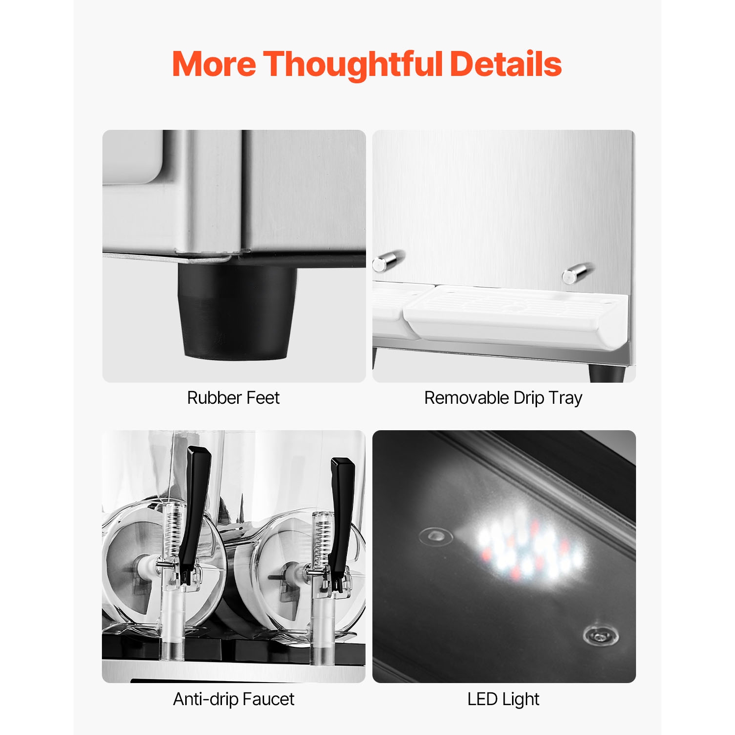 VEVOR 12Lx2 Commercial Slushy Machine, Double Tank Frozen Drink Machine, 96 Cups Stainless Steel Margarita Smoothie Frozen Drink Maker, Slushie Maker