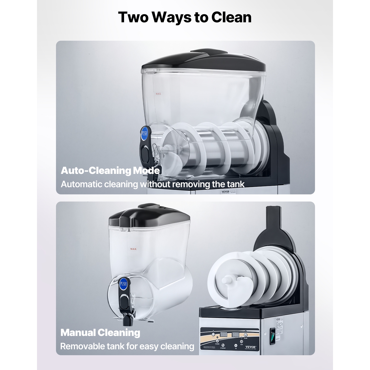 VEVOR 15L Commercial Frozen Drink Maker, Single Tank Slushy Machine, 60 Cups Stainless Steel Margarita Smoothie Frozen Drink Machine, Slushie Maker