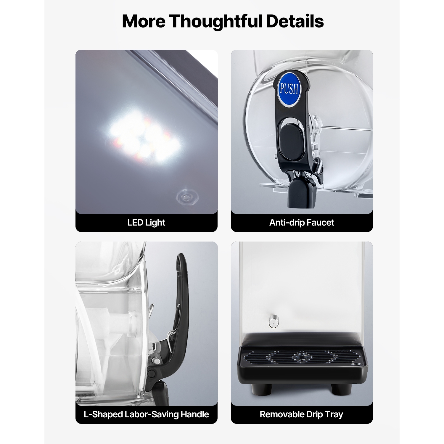 VEVOR 15L Commercial Frozen Drink Maker, Single Tank Slushy Machine, 60 Cups Stainless Steel Margarita Smoothie Frozen Drink Machine, Slushie Maker