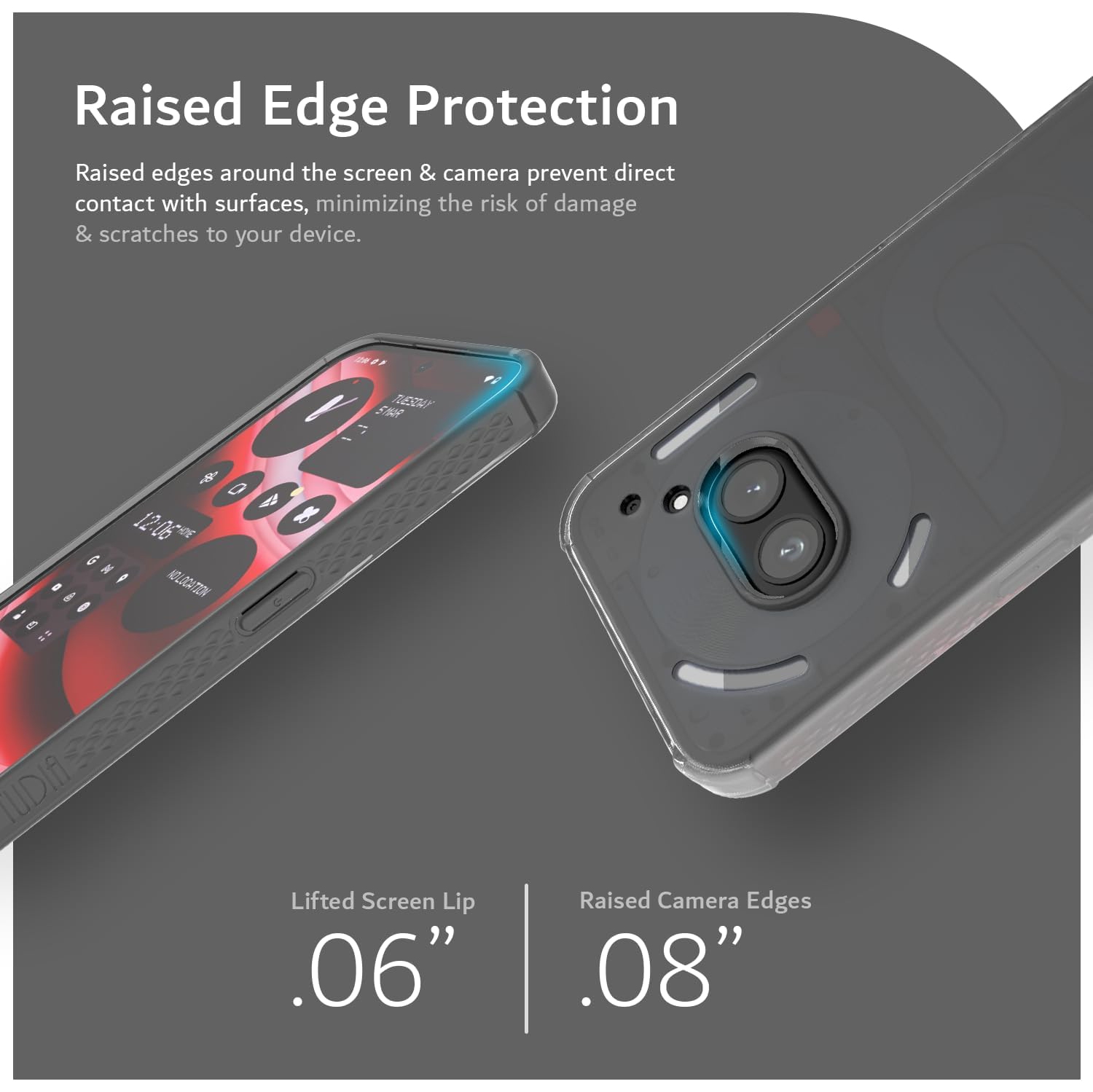 TUDIA SKN for Nothing Phone 2a/ 2a Plus Case Shockproof - Frosted Black