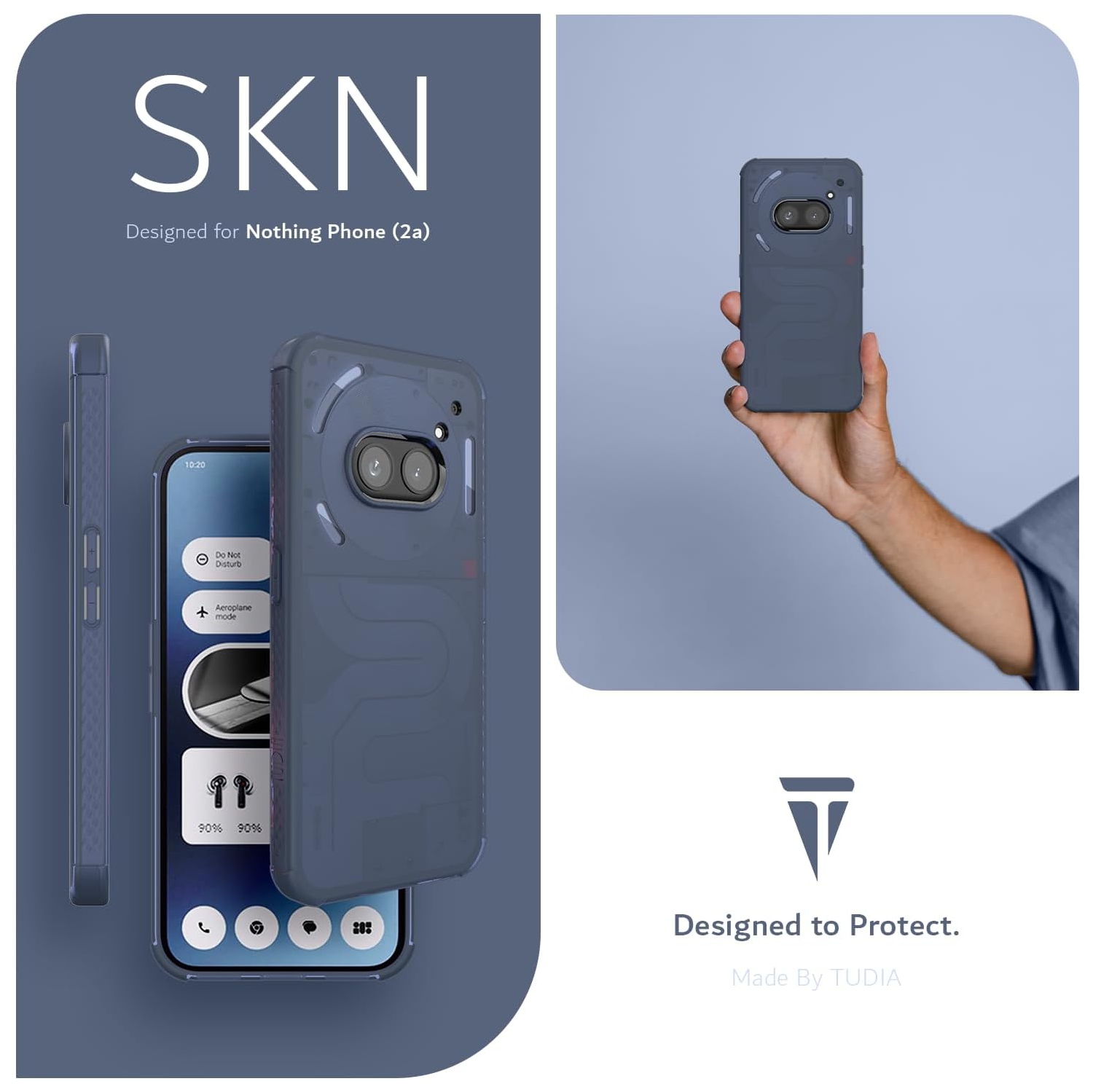 TUDIA SKN for Nothing Phone 2a/ 2a Plus Case Shockproof - Frosted Blue