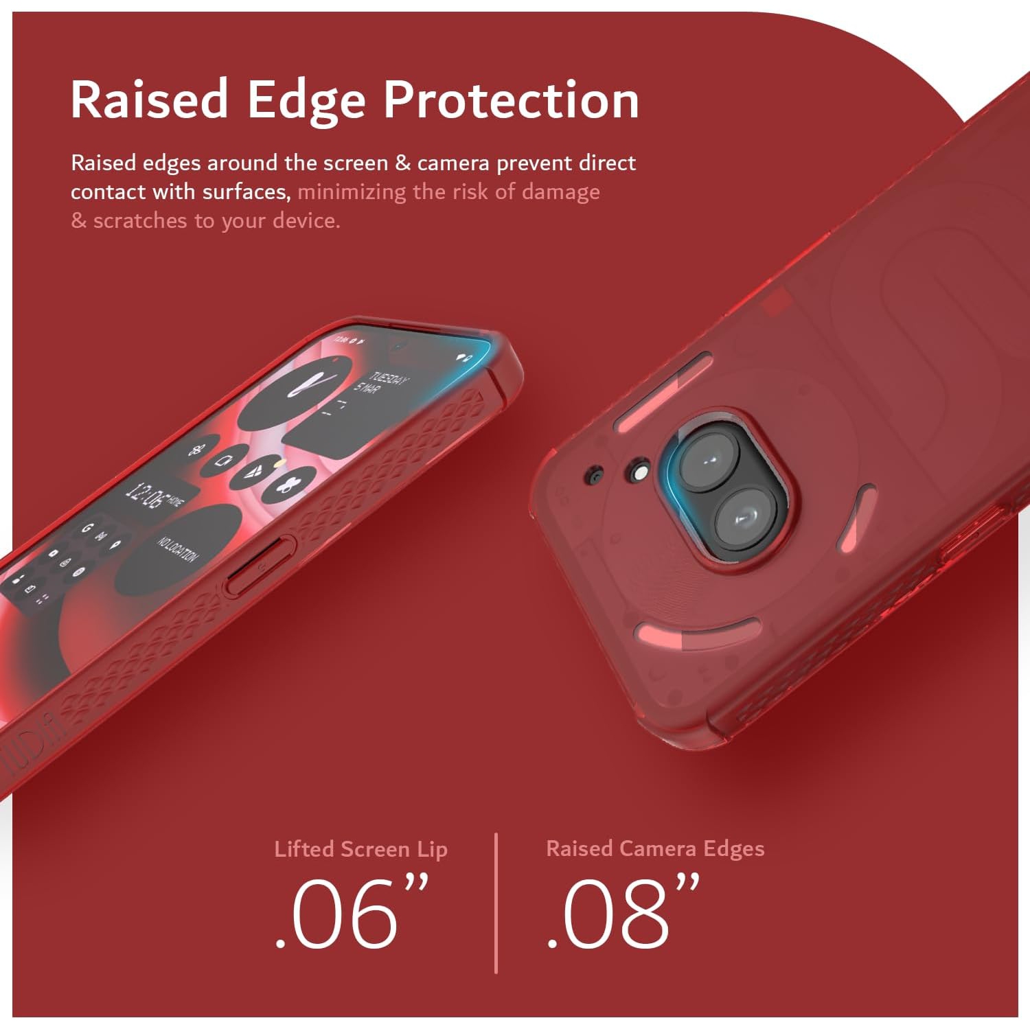 Étui antichoc SKN for Nothing de TUDIA pour téléphone 2a/2a Plus - Rouge givré