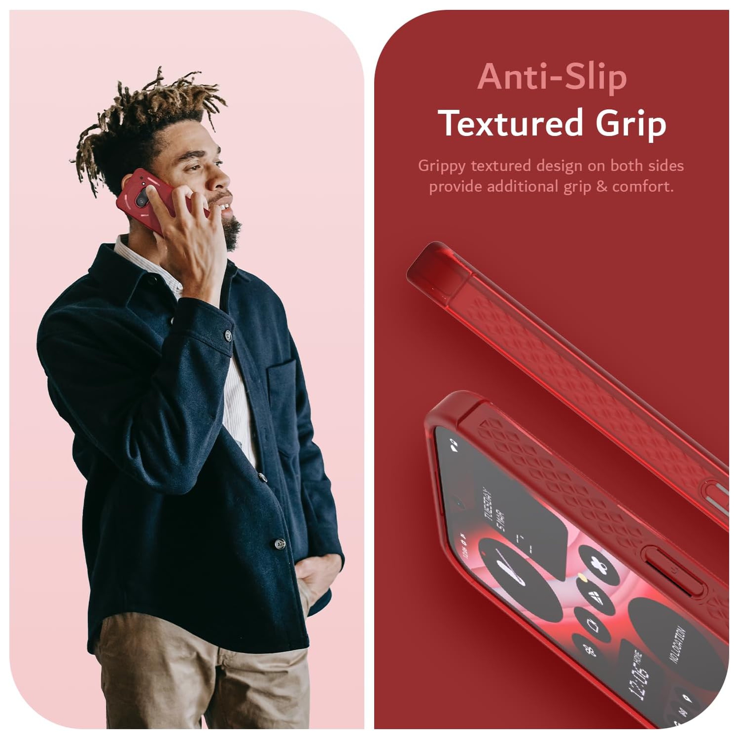 Étui antichoc SKN for Nothing de TUDIA pour téléphone 2a/2a Plus - Rouge givré