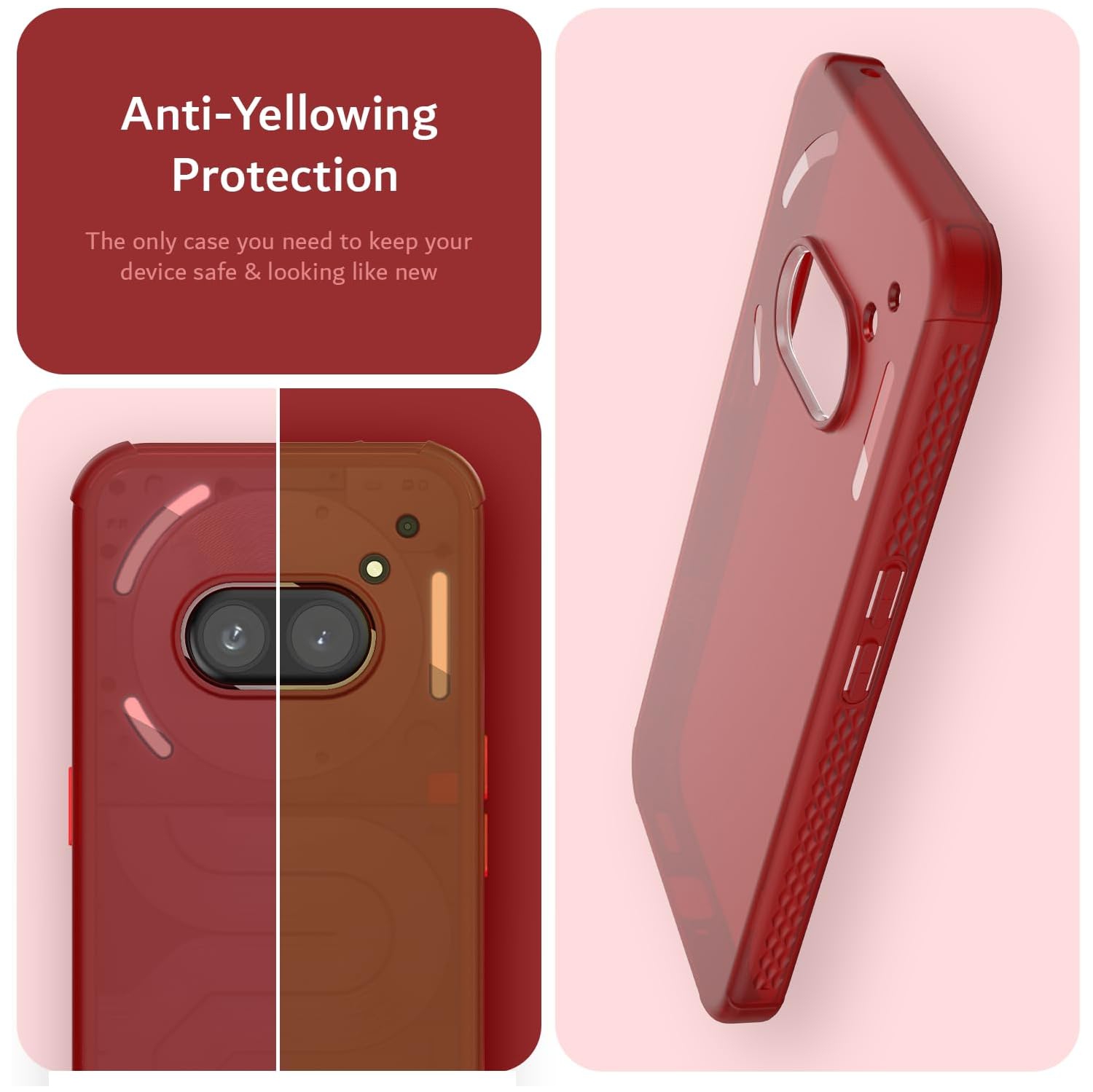 Étui antichoc SKN for Nothing de TUDIA pour téléphone 2a/2a Plus - Rouge givré