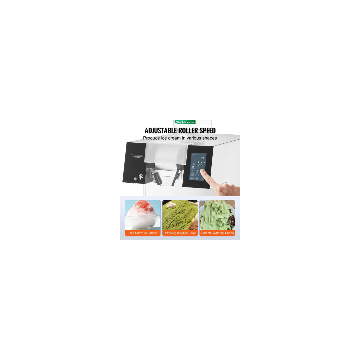 VEVOR QLX1203-1 Commercial Snowflake Ice Machine 397 lbs/24H Stainless Steel for Ice Cream,silver