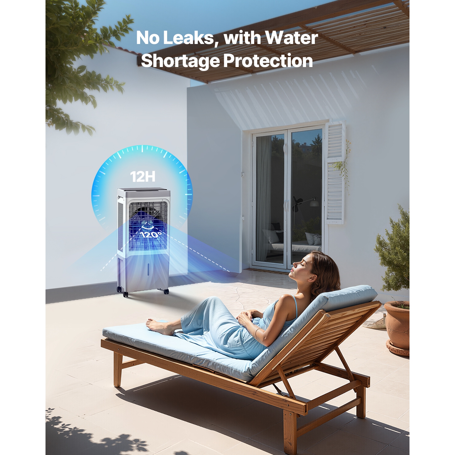 VEVOR 1800 CFM Evaporative Air Cooler, with 6.8 Gallon Water Tank Swamp Cooler, Portable Cooling Fan with Remote Control, 12H Timer, 4 Ice Boxes,