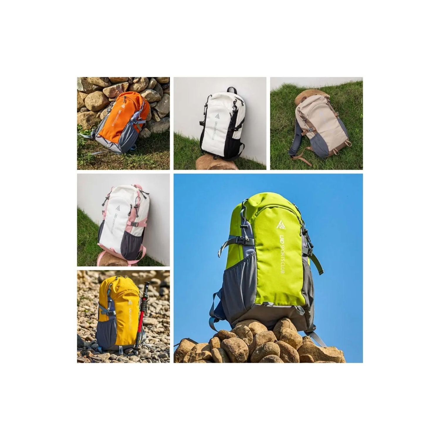 Nylon Sport Hiking Camping Backpack Large Capacity Scratch Prevention Outdoor Rucksack Waterproof Polyester Mountaineering Daily Travel Outdoor