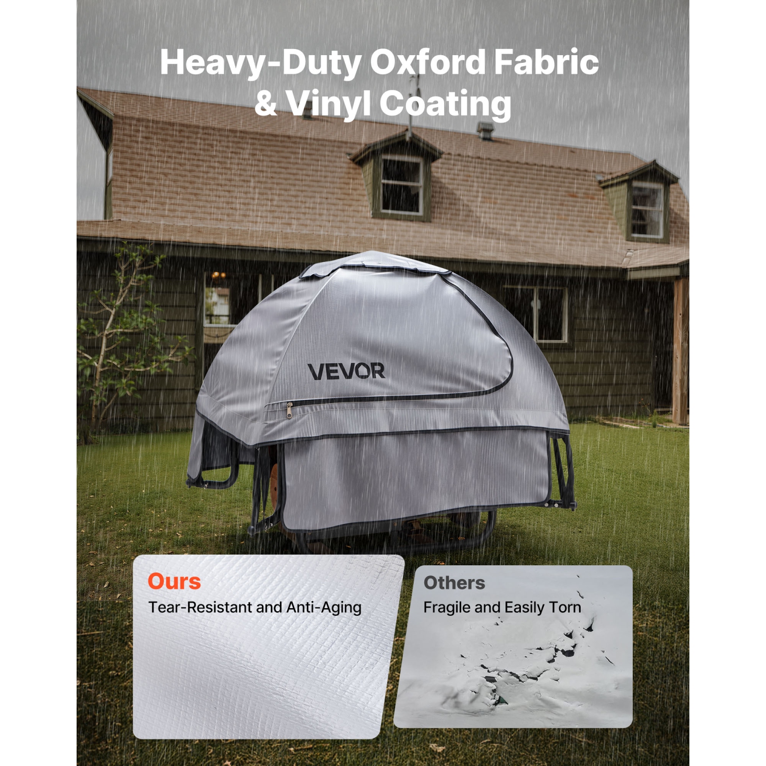 VEVOR 36 x 26 x 26 Inch Generator Cover, Waterproof Universal Generator Cover for Most Generators 70-108 Inches Perimeter, Heavy Duty Thicken Oxford
