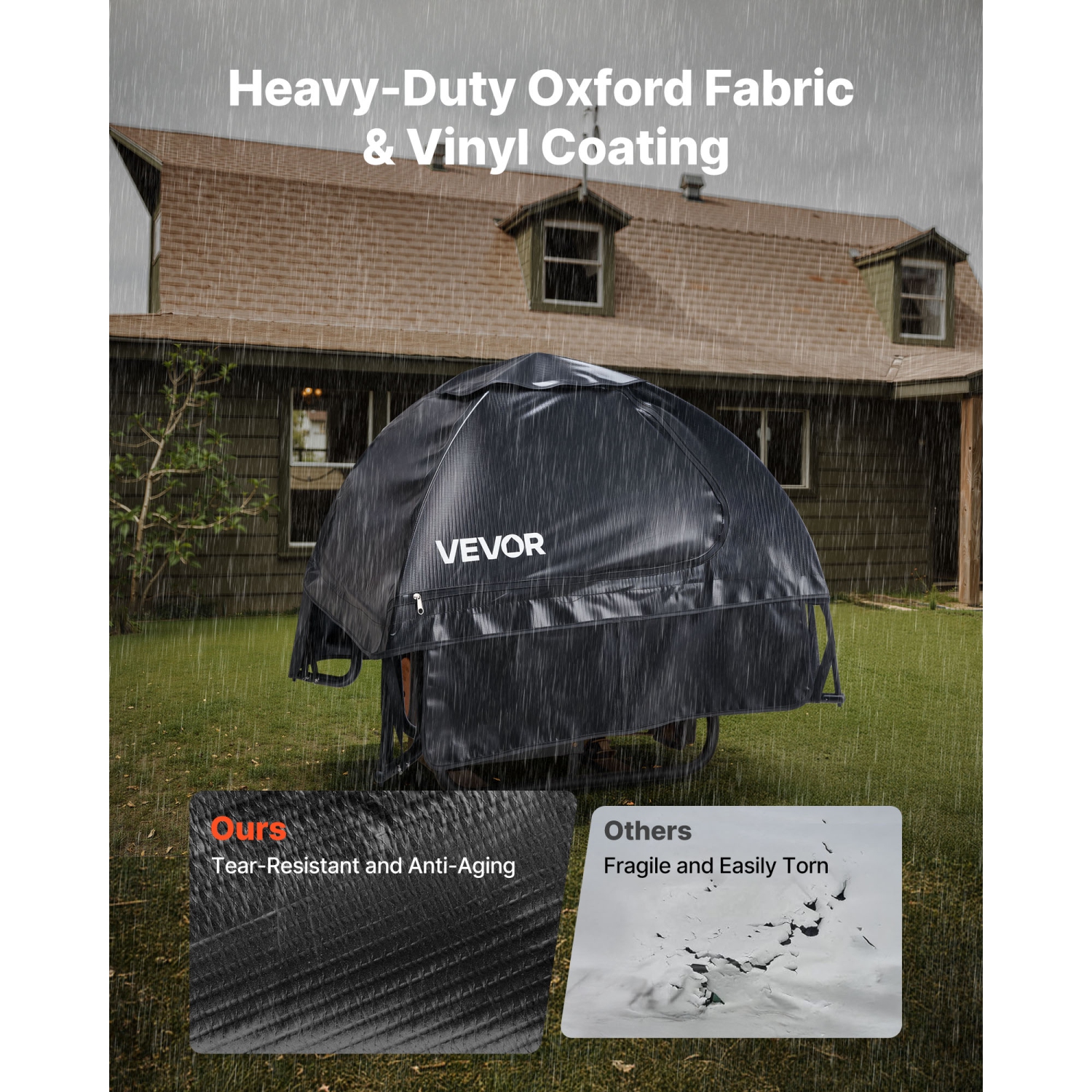 Housse de génératrice VEVOR 36 x 26 x 26&nbsp;po, housse universelle étanche pour génératrice pour périmètre de 70-108&nbsp;po, tissu Oxford épais