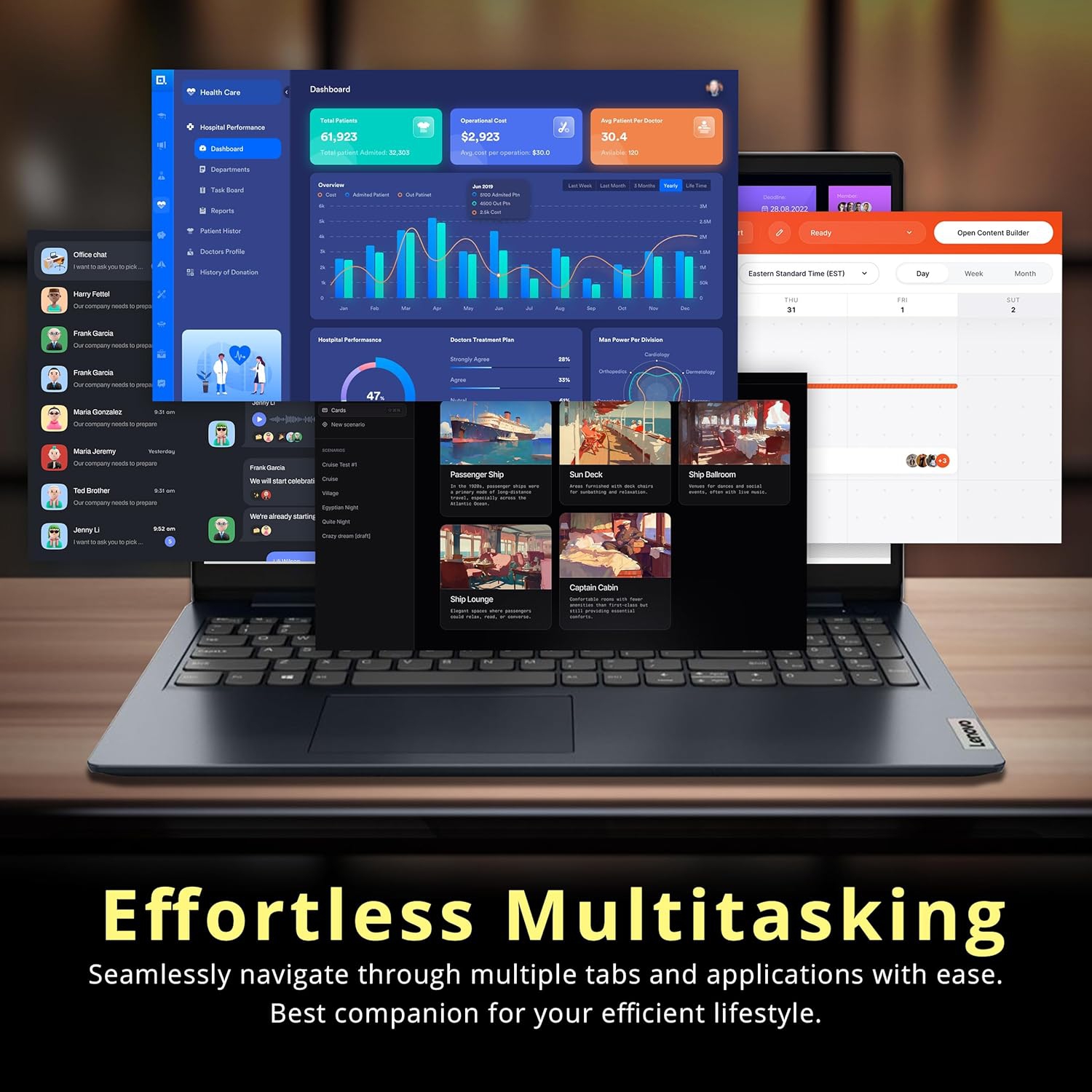 Lenovo IdeaPad 1i 15.6" FHD Touchscreen Laptop, Intel i5-1334U, 16GB RAM, 672GB Storage, Intel Iris Xe Graphics, Win 11 Pro, Abyss Blue