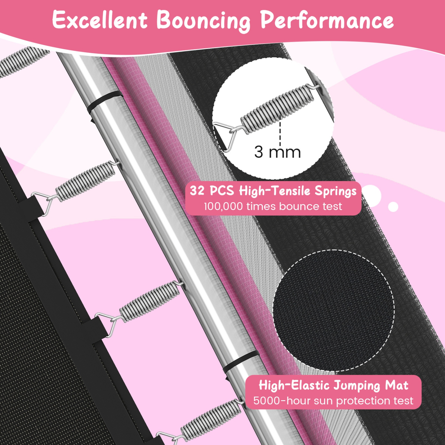 Gymax 6 FT Kids Trampoline w/Swing & Horizontal Bar Safety Enclosure Net