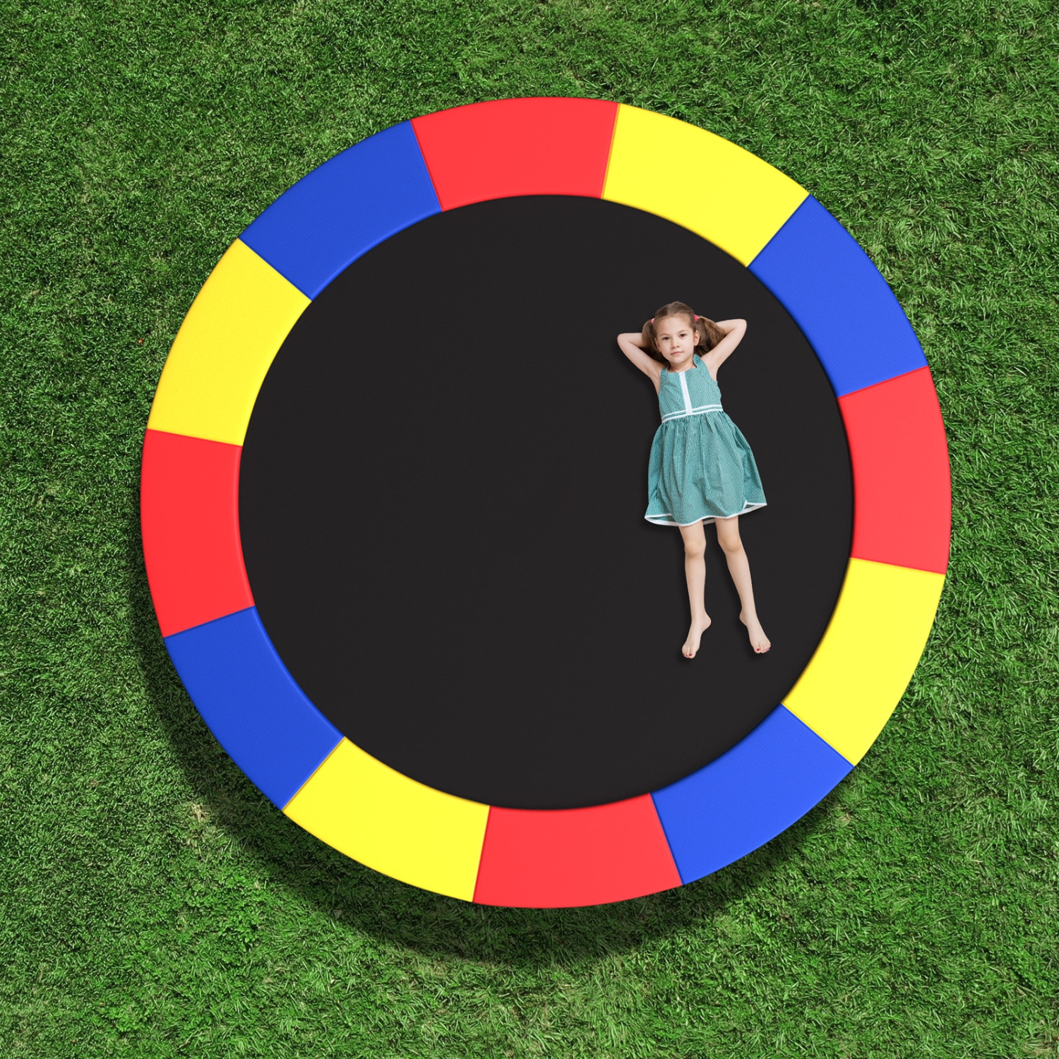 Gymax 12FT Trampoline Spring Cover w/Split Design Waterproof Surface EPE Foam Padding