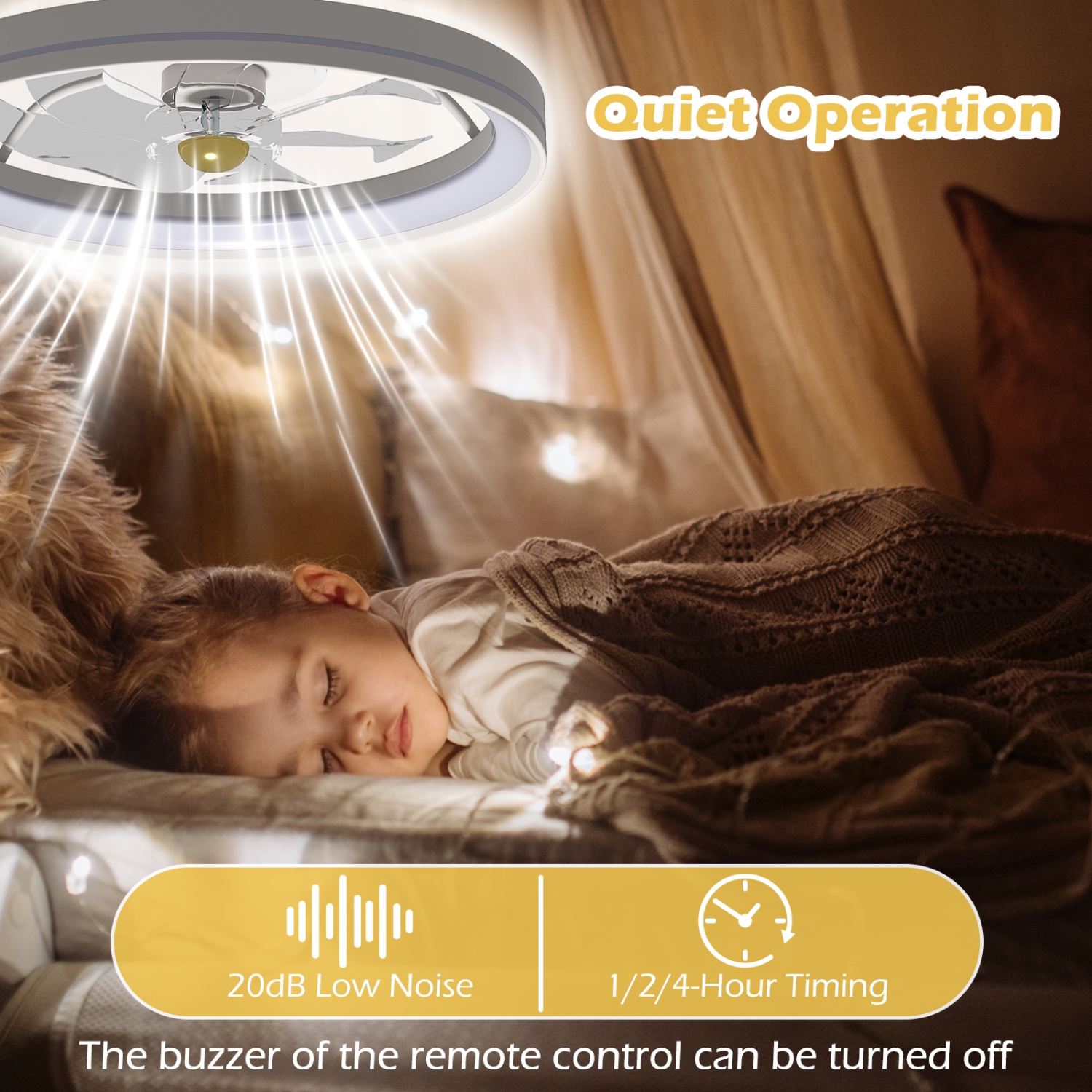 Gymax 3000-6500K Dimmable Modern Flush Mount LED Fan Light w/ 3 Color Temperature