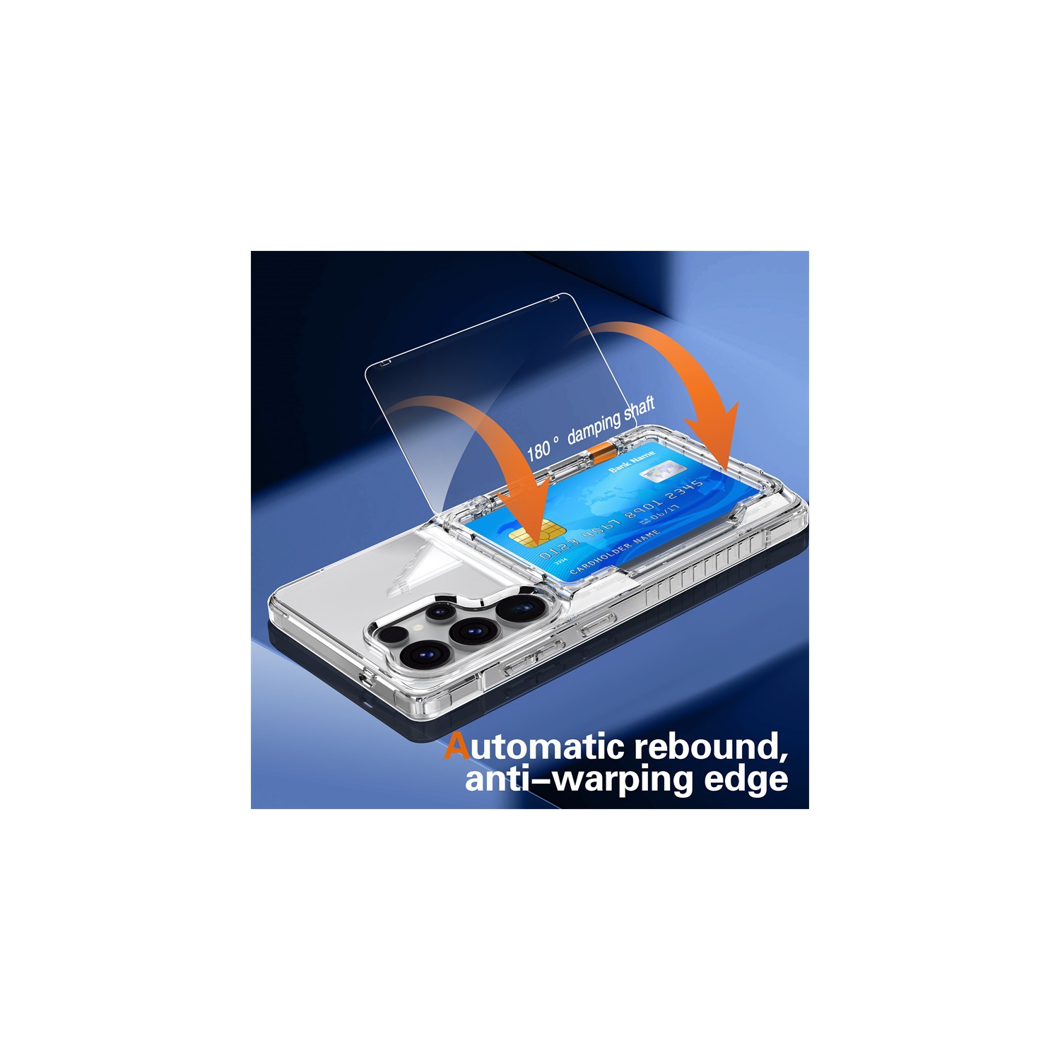 Suitable for Samsung S24 transparent mobile phone case flip card wallet protective cover transparent TPU card mobile phone case with transparent card