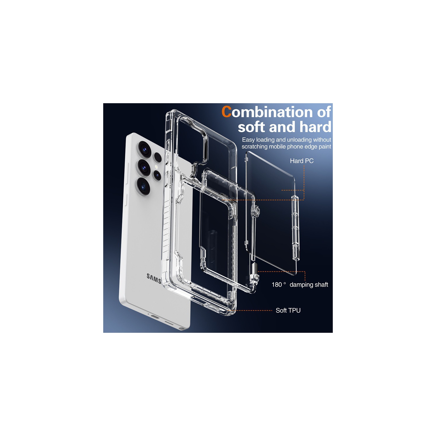 Suitable for Samsung S24 transparent mobile phone case flip card wallet protective cover transparent TPU card mobile phone case with transparent card