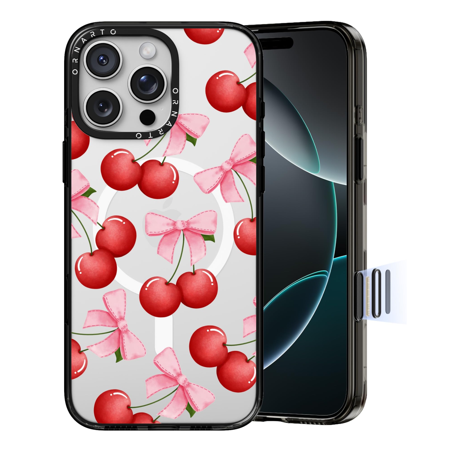 Étui ORNARTO pour iPhone 16 Pro Max de 6,9&nbsp;po avec commande de caméra, compatible avec MagSafe, couverture de protection transparente avec motif