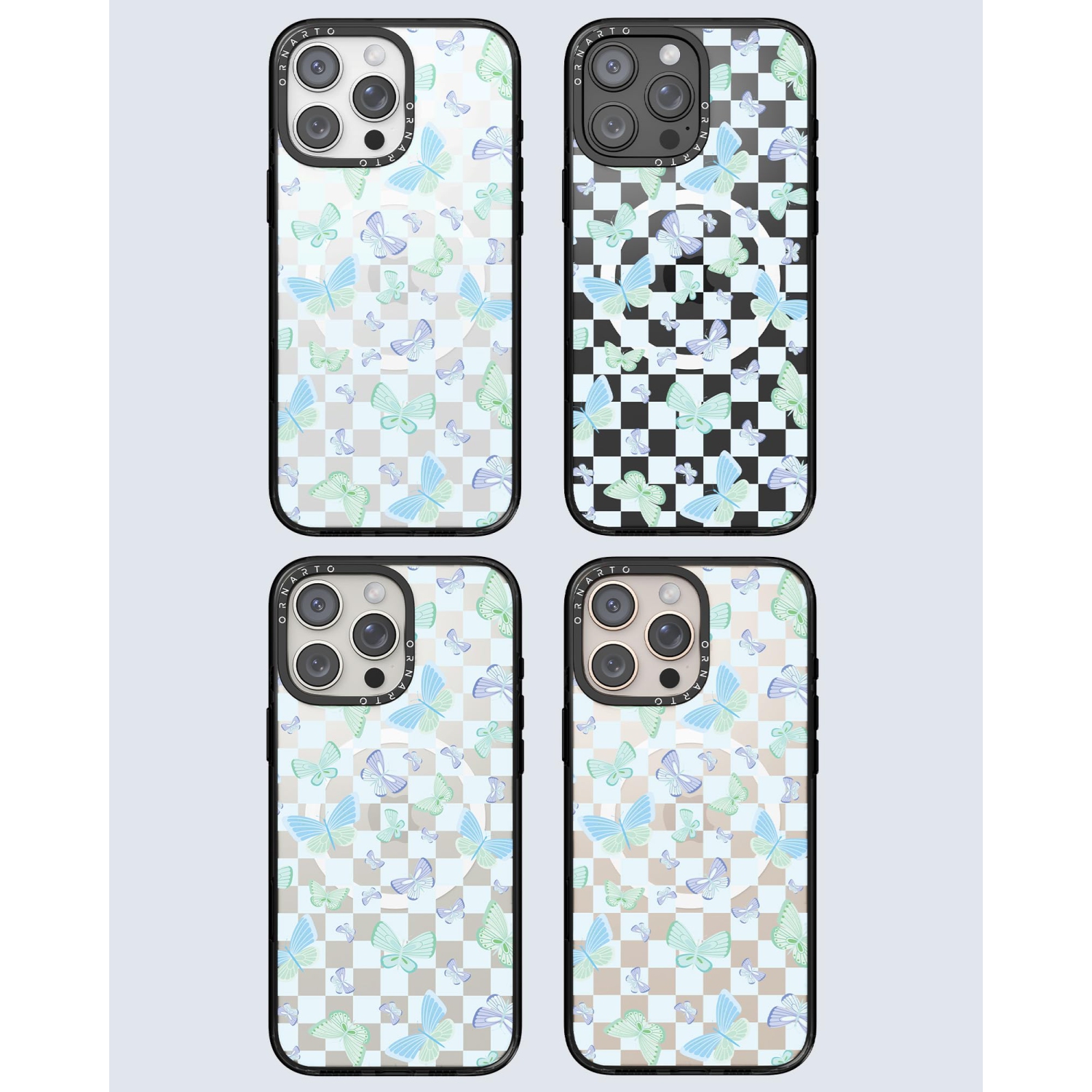 Étui ORNARTO pour iPhone 16 Pro Max de 6,9&nbsp;po avec commande de caméra, compatible avec MagSafe, couverture de protection transparente avec motif