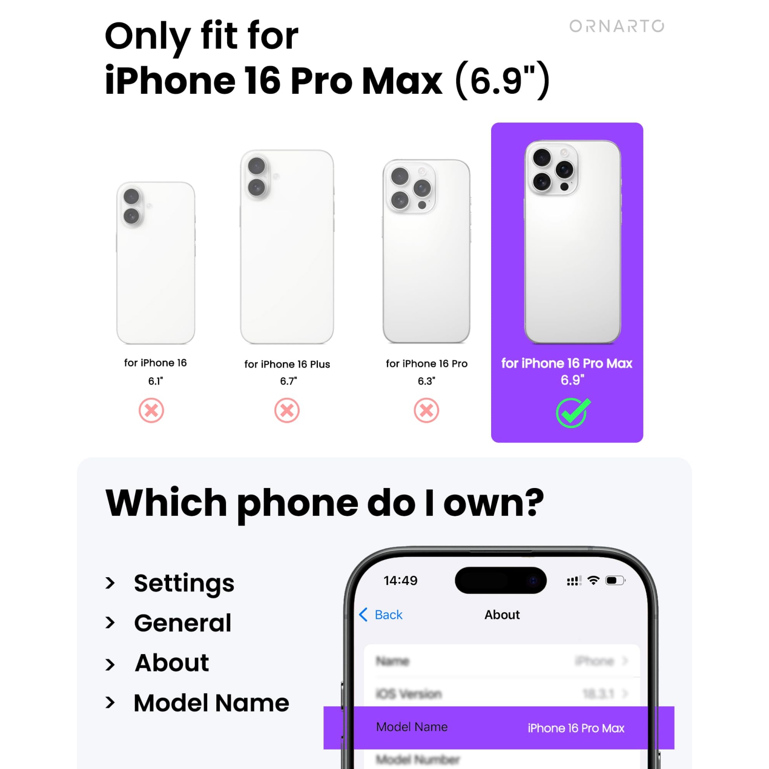 ORNARTO for iPhone 16 Pro Max Case 6.9" with Camera Control, Compatible with MagSafe,Clear Protective Cover with Glossy Pattern|Shockproof Designer