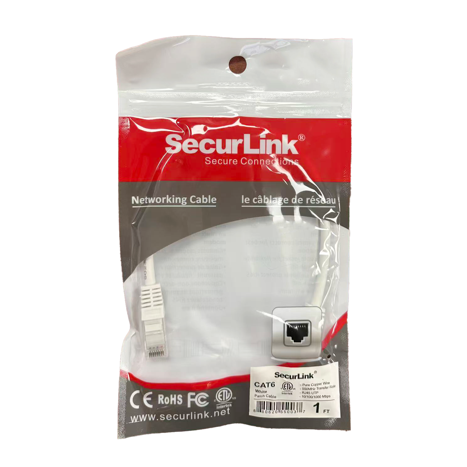 1 FT CAT6 PATCH CABLE