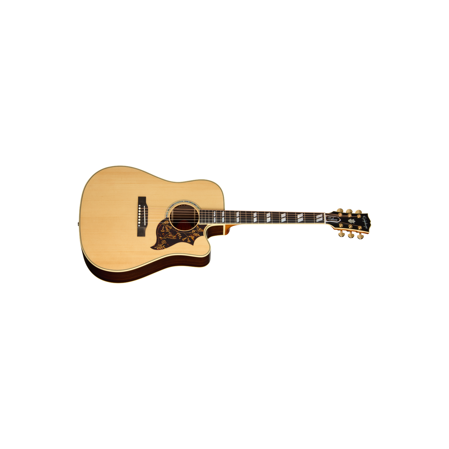 Guitare acoustique/électrique Hummingbird Deluxe EC d'Epiphone avec étui - Naturel