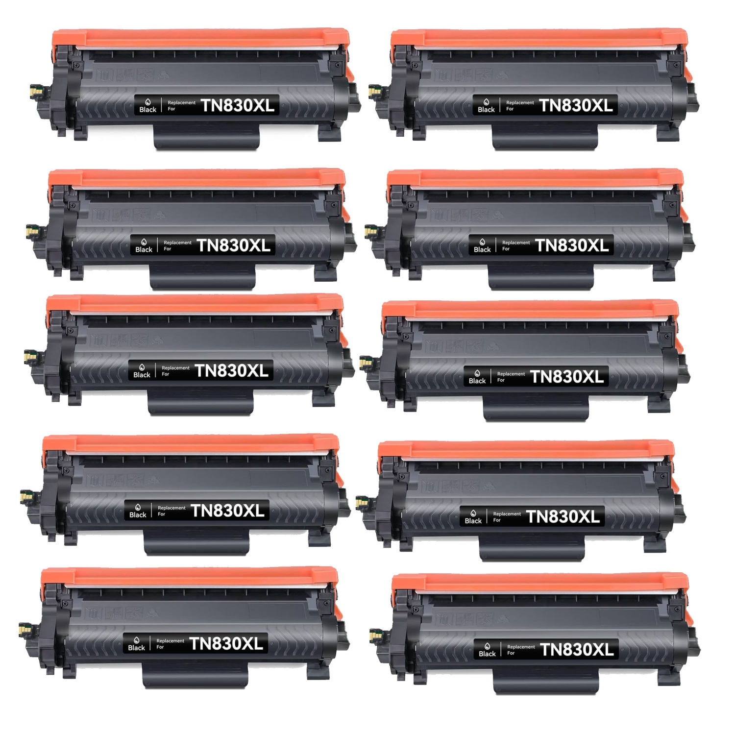 Toner4u – 10 Packs Compatible TN830 Toner Cartridge for Brother TN830XL, HL-L2460DW, HL-L2420DW, DCP-L2640, MFC-L2760DW MFC-L2820DW