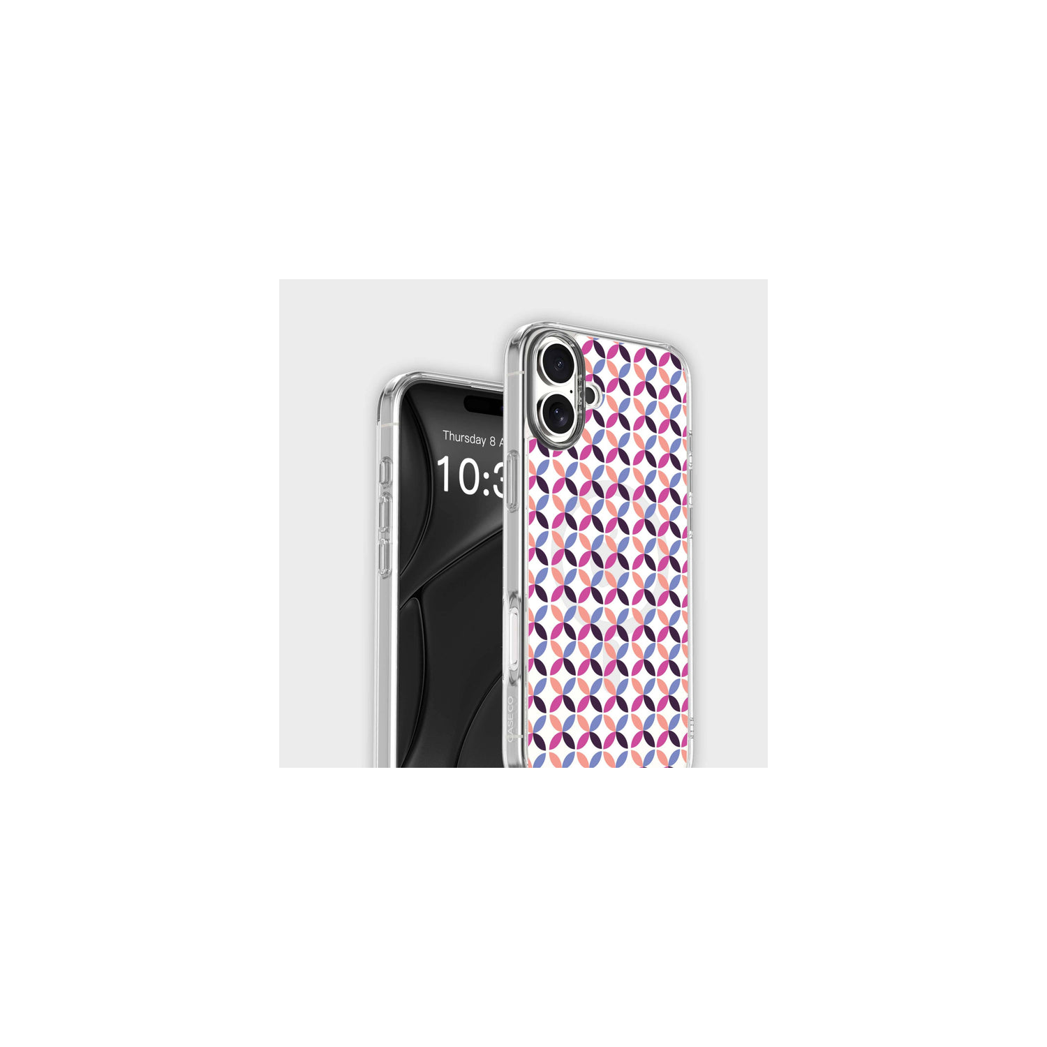 iPhone 16 Clear Case - Pink Celestial Petal Design
