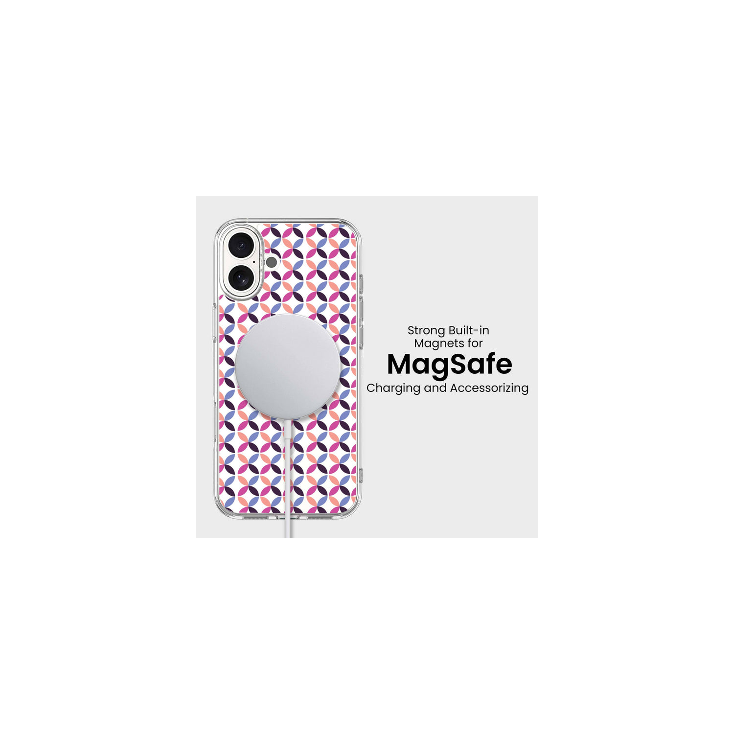 iPhone 16 Clear Case - Pink Celestial Petal Design