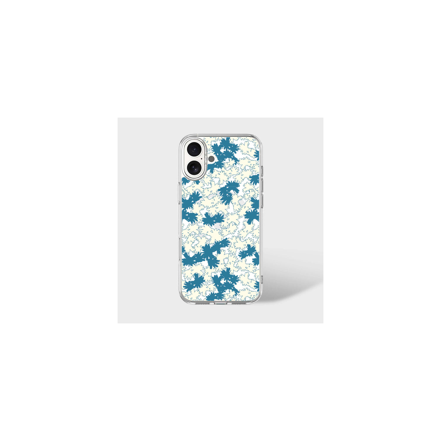 iPhone 16 Clear Case - Blue Dandelion Design