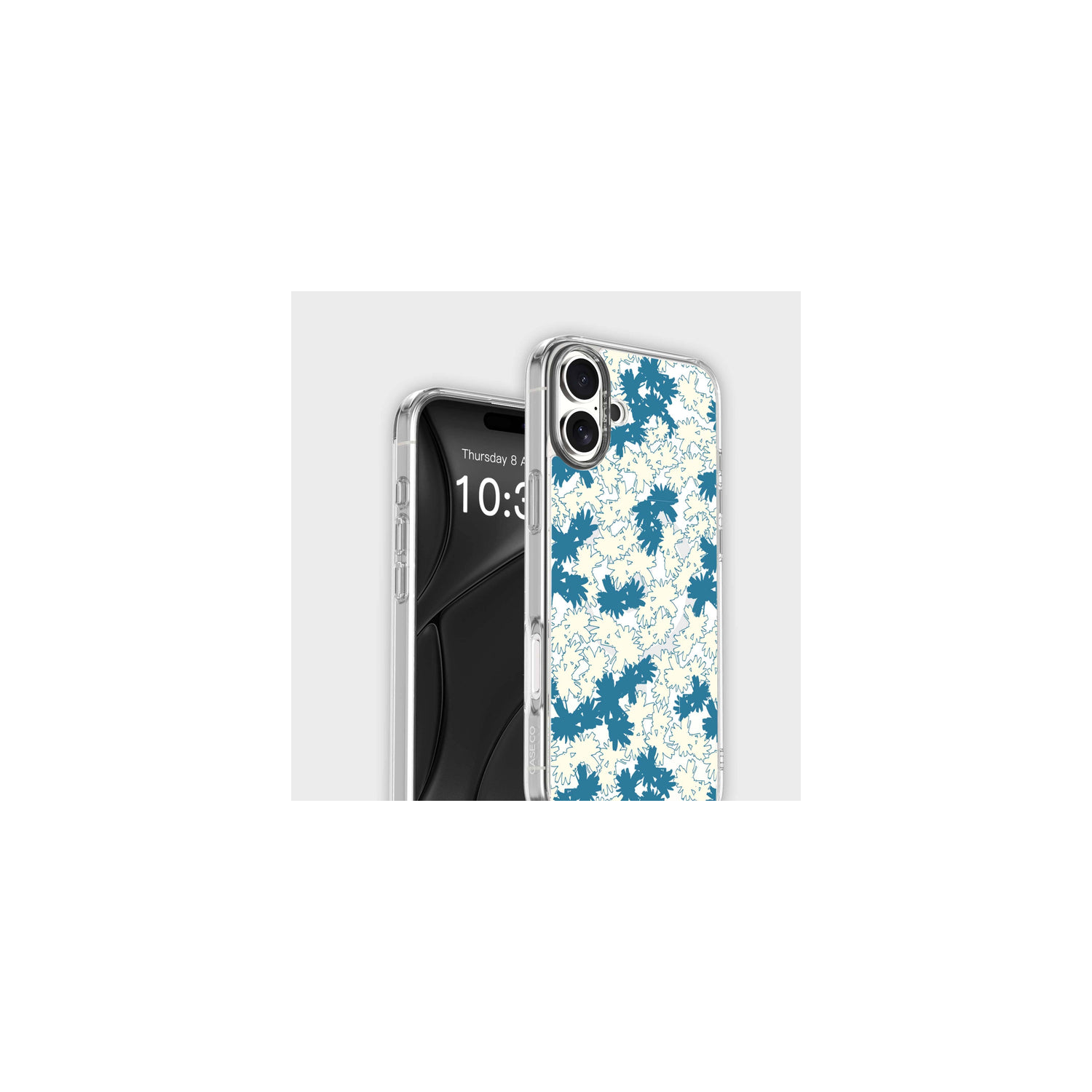 iPhone 16 Clear Case - Blue Dandelion Design