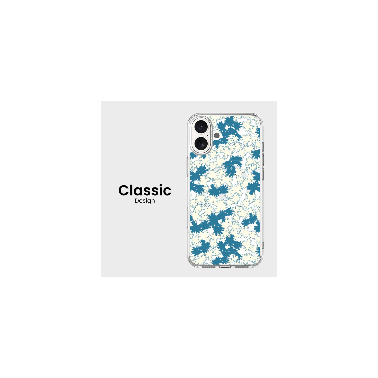 iPhone 16 Clear Case - Blue Dandelion Design