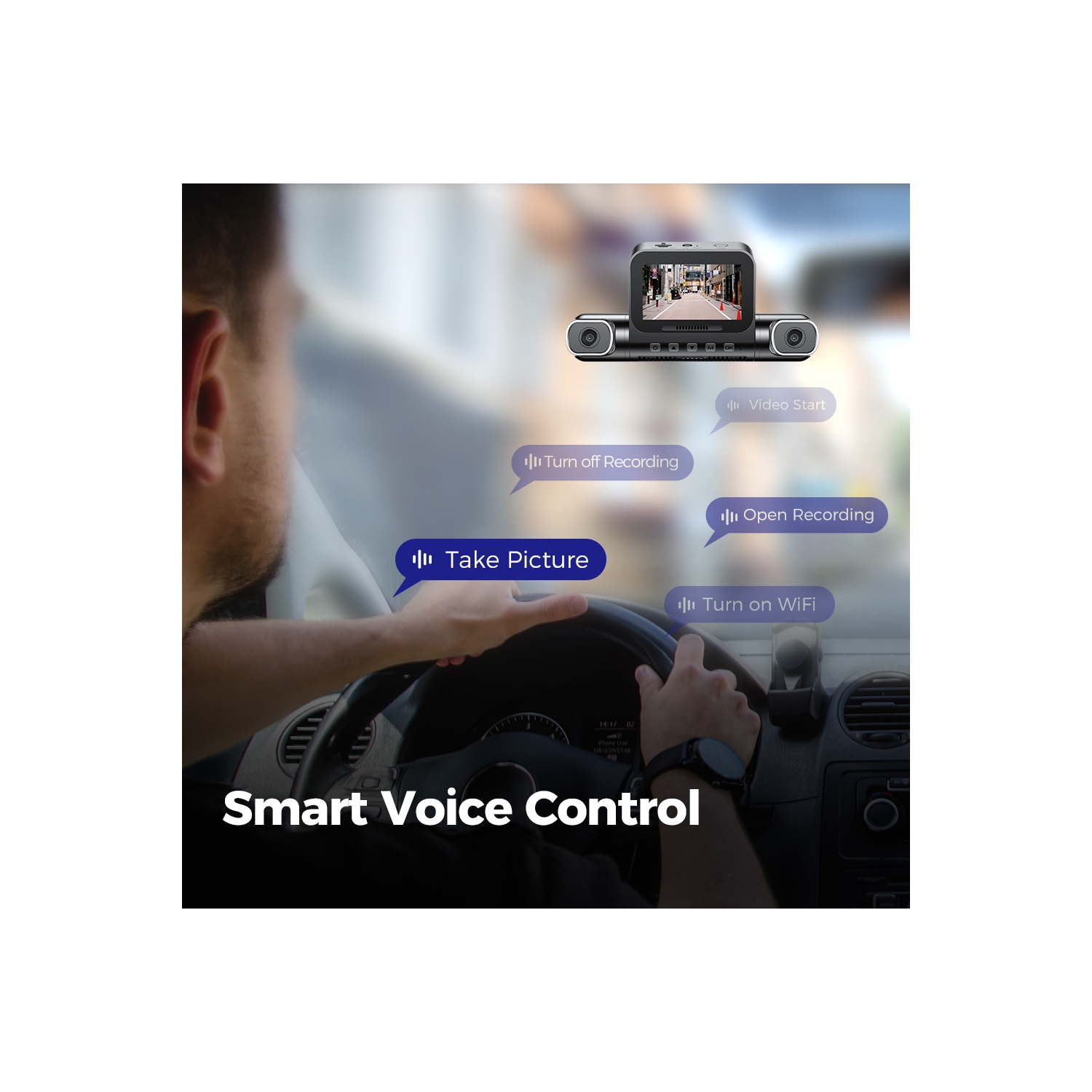 Caméra de tableau de bord 4 canaux 360° M660 d'AZDOME 5 Go Wi-Fi GPS 2K/1080p 24H mode stationnement 128&nbsp;Go avec mémoire eMMC intégrée