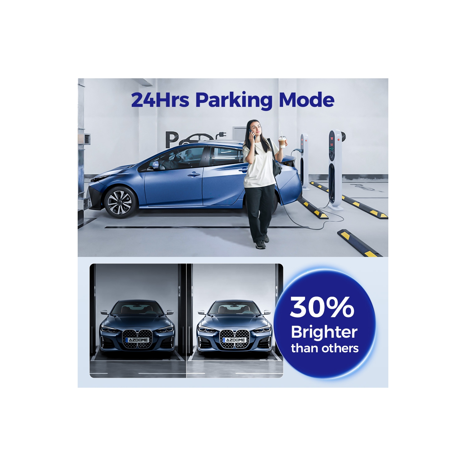 Caméra de tableau de bord 4 canaux 360° M660 d'AZDOME 5 Go Wi-Fi GPS 2K/1080p 24H mode stationnement 128&nbsp;Go avec mémoire eMMC intégrée