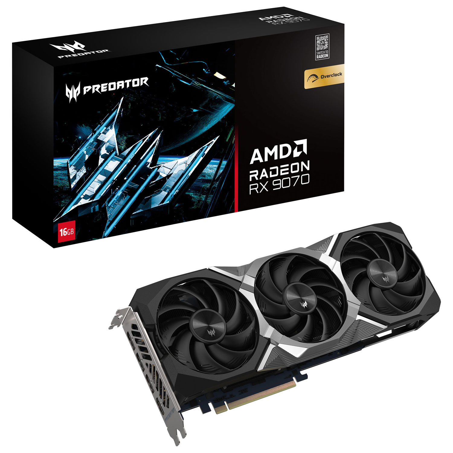 Carte graphique Predator Radeon RX 9070 OC 16 Go GDDR6 d'Acer