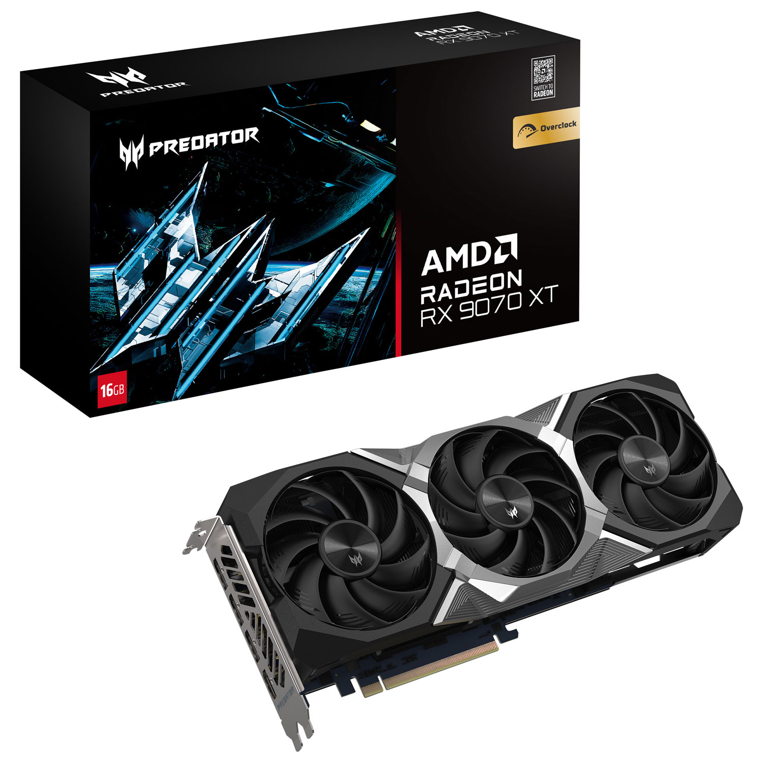 Carte graphique Predator Radeon RX 9070 XT OC 16 Go GDDR6 d'Acer