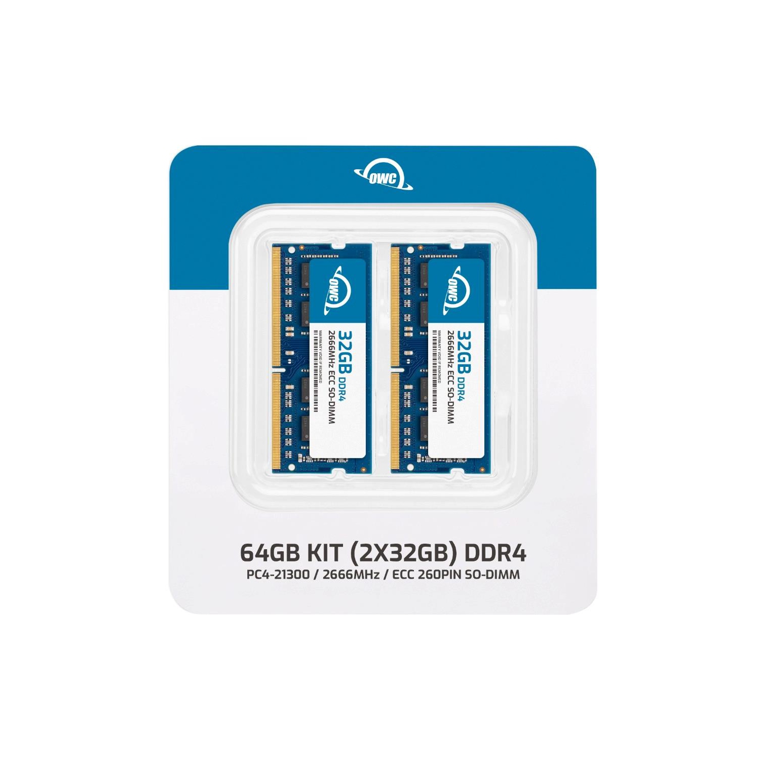 OWC 64GB DDR4 2666 PC4-21300 CL19 2Rx8 260-pin 1.2V ECC Unbuffered SODIMM Memory RAM Module Upgrade Kit Compatible with Synology DiskStation DS1621+