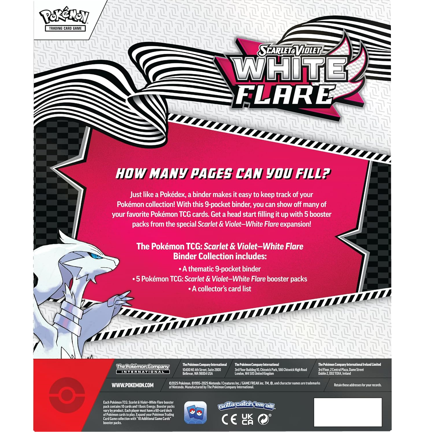 Boîte de cartable Pokémon JCC Scarlet & Violet 10,5 White Flare