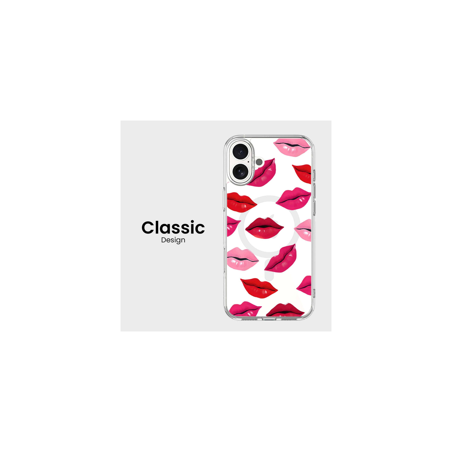 MagSafe iPhone 16 Lips Design Clear Case