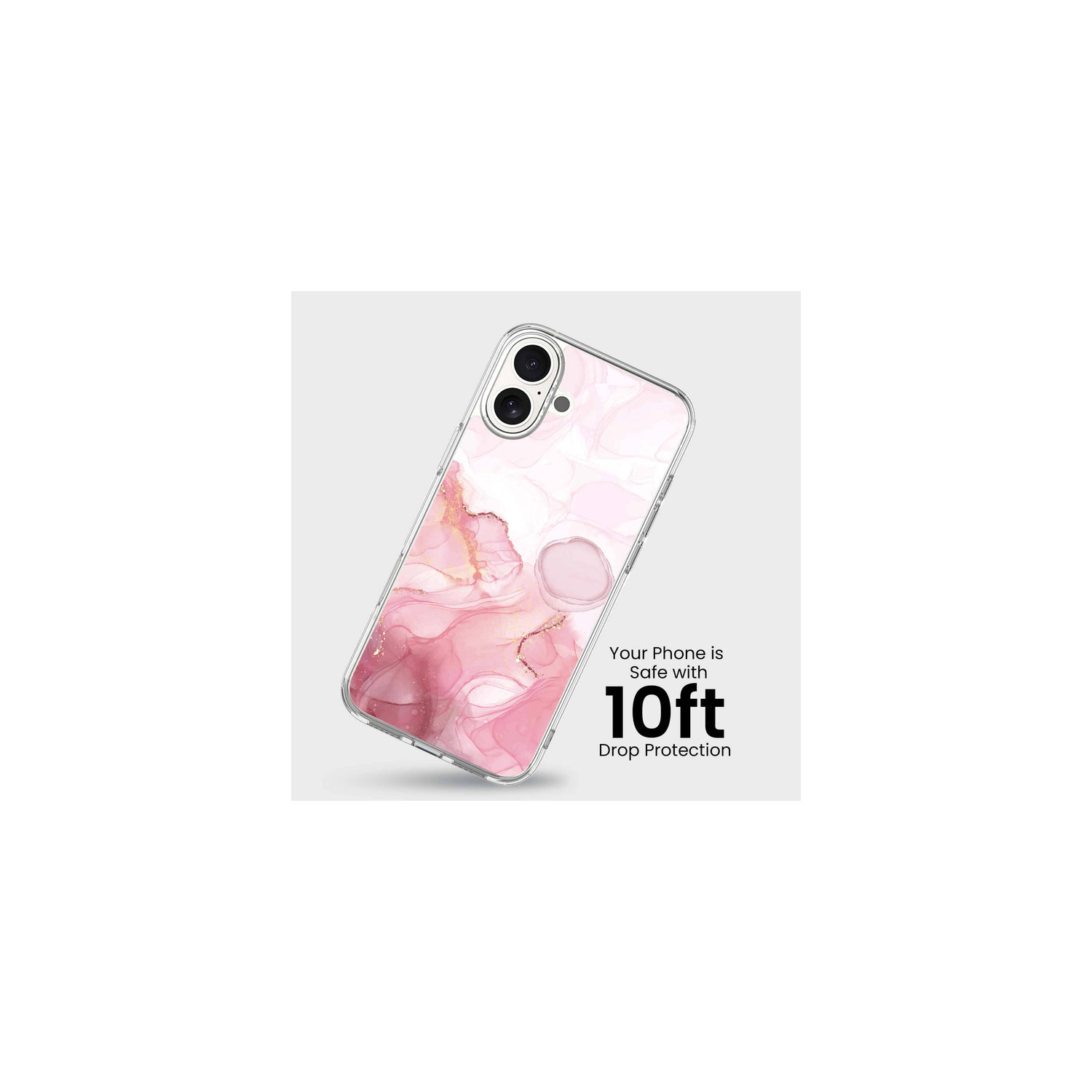 Étui avec MagSafe pour iPhone 16 - Marbre rose