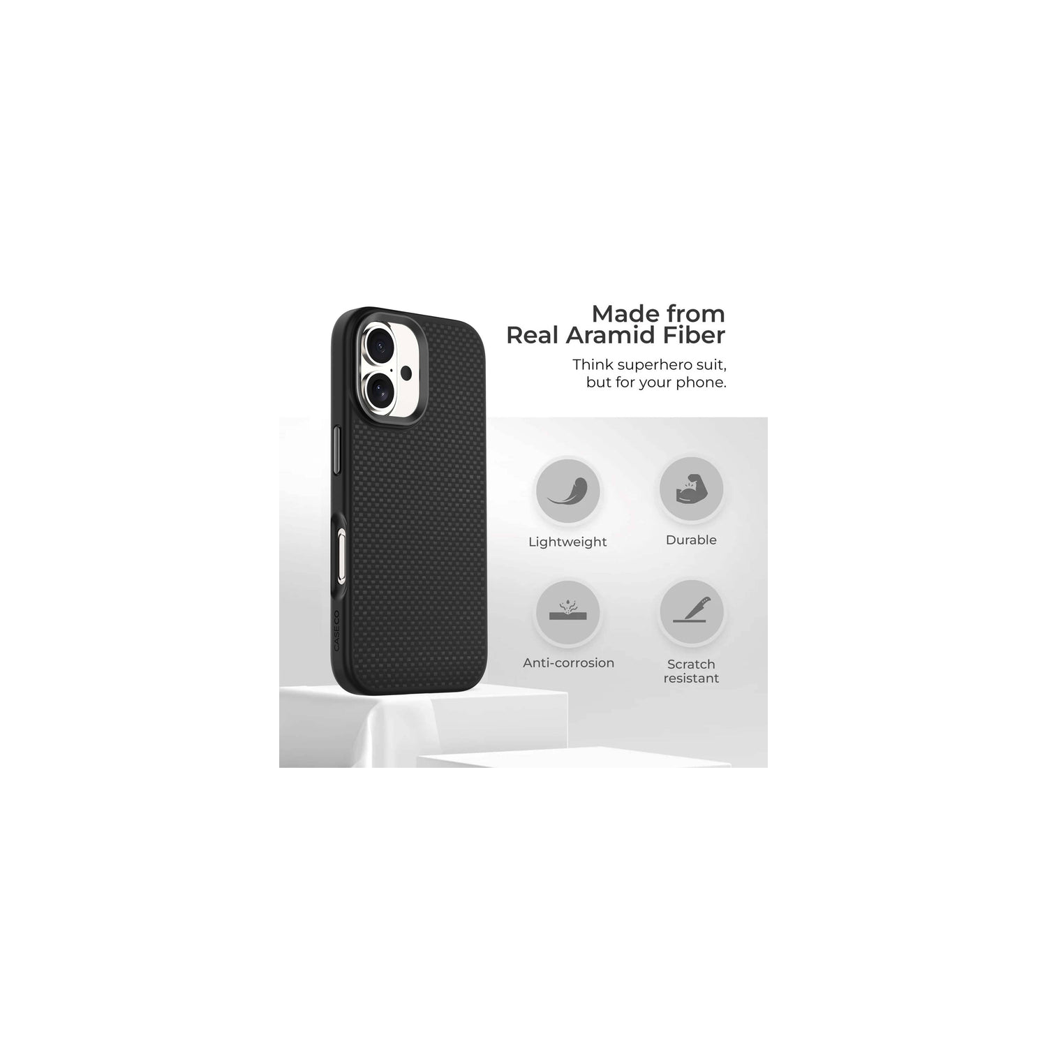 iPhone 16 Aramid Fiber Weave Pattern Case