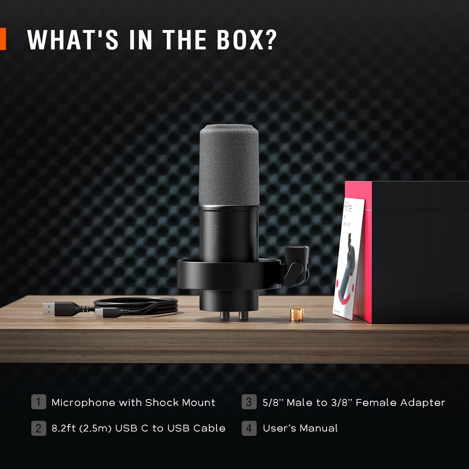 Fifine XLR/USB Podcast Microphone, PC Recording Dynamic Mic for Streaming, Studio, Vocal, Voice-Over, Instruments, Metal Cardioid Mic with